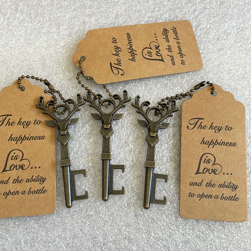 Lot of 3 Deer bottle opener Keyring key holder